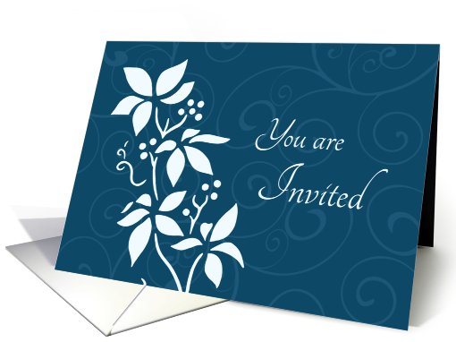Wedding Invitation - Turquoise Blue Floral card (759384)