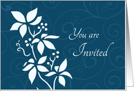 Wedding Invitation - Turquoise Blue Floral card