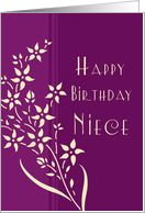 Happy Birthday Niece - Purple & Yellow Floral card