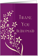 Thank You Bridesmaid for Sister - Plum & Yellow Flowers card