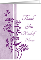 Thank You Maid of Honor - White & Purple Flowers card