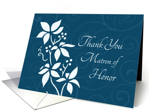 Thank You Matron of Honor for Best Friend - Turquoise Floral card