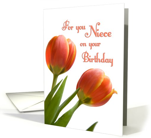 Happy Birthday Niece - Orange Flowers card (763943)
