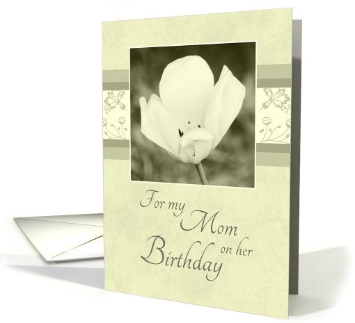 Happy Birthday Mom from Daughter - White Flower card (764316)