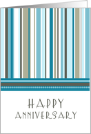 Happy Employment Anniversary - Blue Stripes card