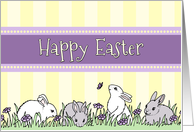 Happy Easter for Co-worker - Yellow and Purple Easter Bunnies card
