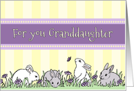 Happy Easter for Granddaughter - Yellow and Purple Easter Bunnies card