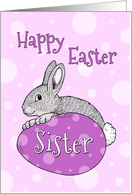 Happy Easter for Sister - Pink Easter Bunny card