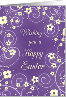 Happy Easter for Co-worker - Purple & Yellow Flowers card