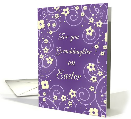 Happy Easter for Granddaughter - Purple & Yellow Flowers card (766992)