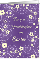 Happy Easter for Granddaughter - Purple & Yellow Flowers card