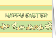 Happy Easter - Baby Chickens & Easter Eggs card