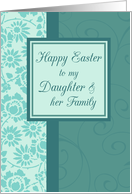 Happy Easter Daughter & her Family - Turquoise Floral card