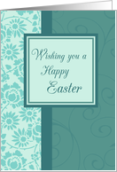 Business Happy Easter for Co-worker - Turquoise Floral card