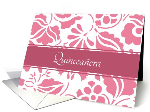 Quinceanera Party Invitation - Pink Flowers card (769134)