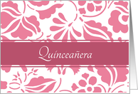 Quinceanera Party Invitation - Pink Flowers card