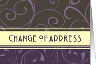 Change of Address - Yellow & Purple Swirls card