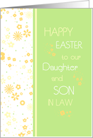 Happy Easter for Daughter and Son in Law Colorful Flowers card