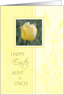 Happy Easter for Aunt and Uncle - Yellow Tulip card