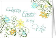 Happy Easter for Wife - Spring Flowers card