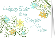 Happy Easter for Daughter & Son in Law - Spring Flowers card