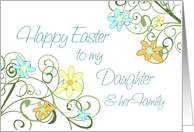 Happy Easter for Daughter & her Family - Spring Flowers card