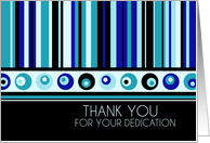 Thank You for Volunteering - Blue Stripes card