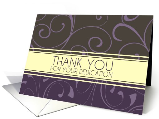 Thank You for Volunteer - Purple Swirls card (775860)