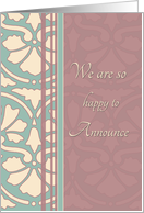 Son Engagement Announcement - Antique Teal & Rose card