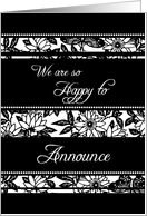 Daughter Engagement Announcement - Black & White Floral card