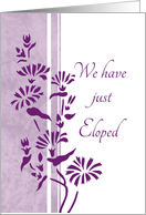 Elopement Announcement - Purple & White Floral card