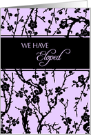 Elopement Announcement - Black & Lavender Floral card