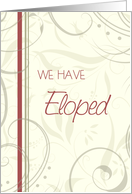 Elopement Announcement - Red & Beige Swirls card