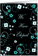 Elopement Party Invitation - Turquoise & Black Floral card