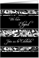 Elopement Party Invitation - Black & White Flowers card