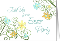 Easter Party Invitation - Spring Flowers card