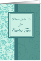Easter Tea Invitation - Turquoise Floral card