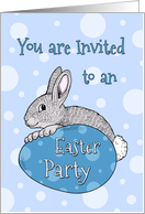 Easter Party Invitation - Blue Easter Bunny card