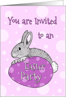 Easter Party Invitation - Pink Easter Bunny card