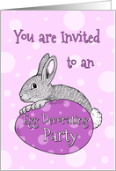 Easter Egg Decorating Party Invitation - Pink Easter Bunny card