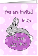 Easter Egg Hunt Party Invitation - Pink Easter Bunny card