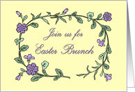 Easter Brunch Invitation - Yellow & Purple Flowers card