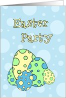 Easter Party Invitation - Blue Easter Eggs card