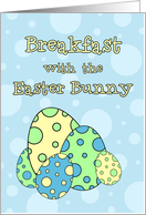 Breakfast with the Easter Bunny Invitation - Blue Easter Eggs card
