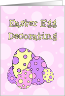 Easter Egg Decorating Party Invitation - Pink Easter Eggs card