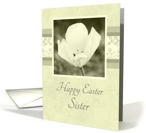 Happy Easter for Sister - White Flower card (783867)
