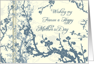 Happy Mother’s Day for Fiancee - Blue Floral card