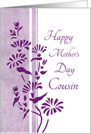 Happy Mother’s Day for Cousin - Purple Floral card