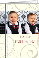 Happy Father’s Day Photo Card - Beige & Red card