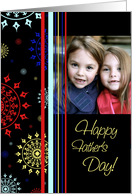 Happy Father’s Day Photo Card - Colorful Stripes card